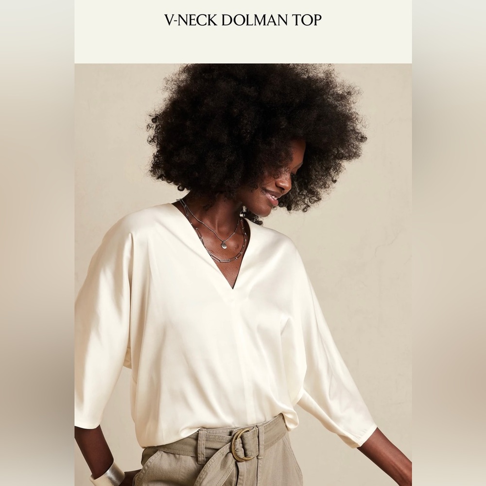 Banana Republic White Dolman Top